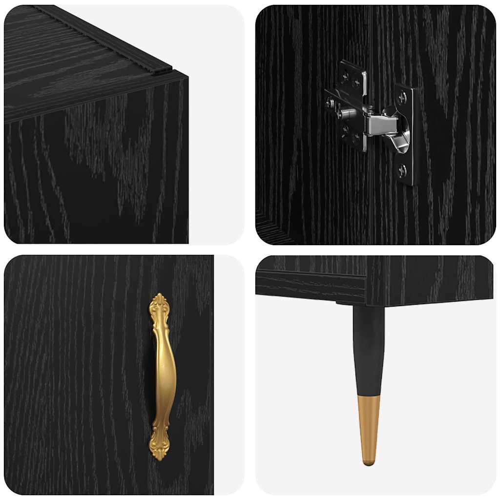 Buffet Preto 90 x 34 x 80 cm Madeira processada