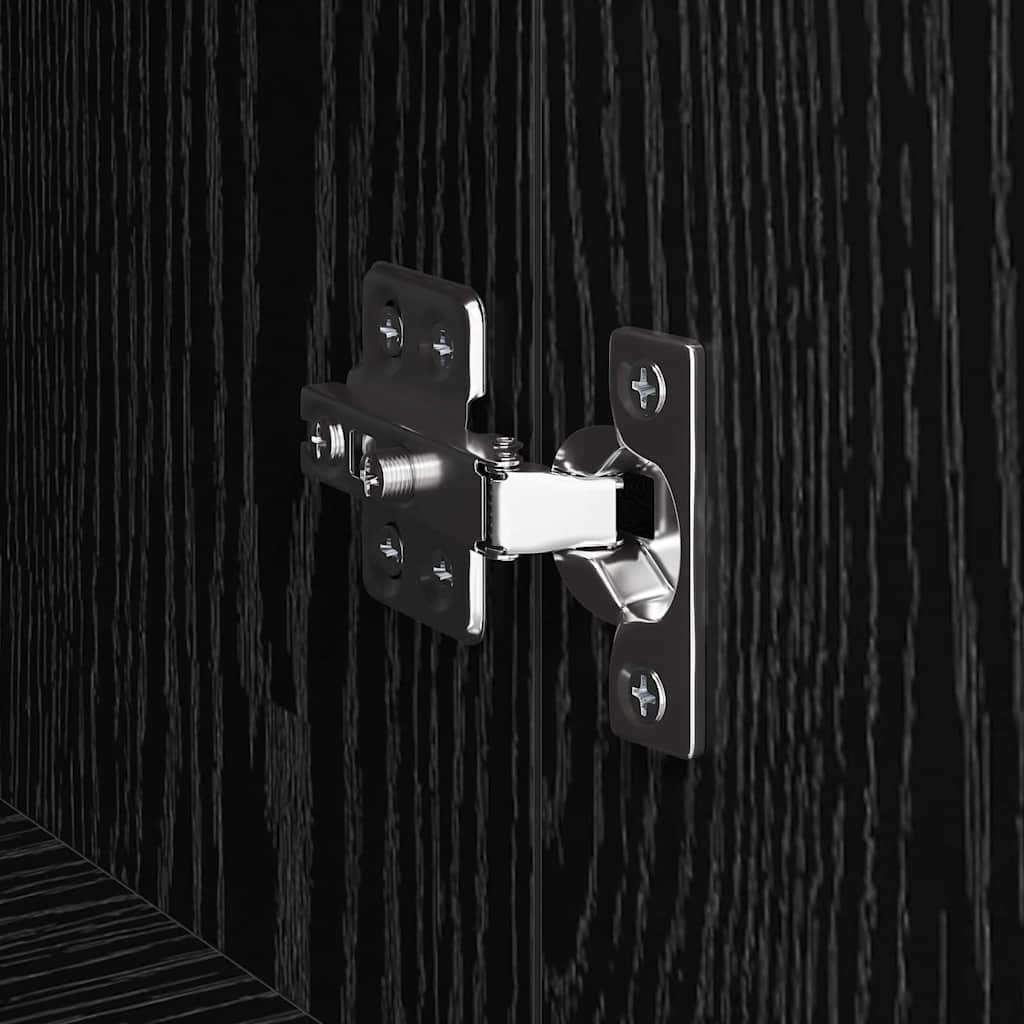 Armário de Escritório com porta Carvalho preto 60 x 32 x 115 cm