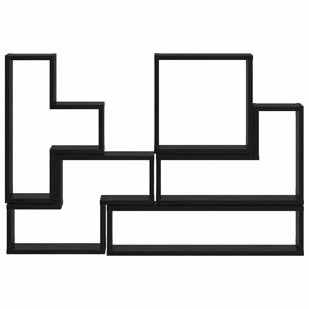 Cubo de Parede com prateleira Carvalho preto 96 x 12 x 64 cm