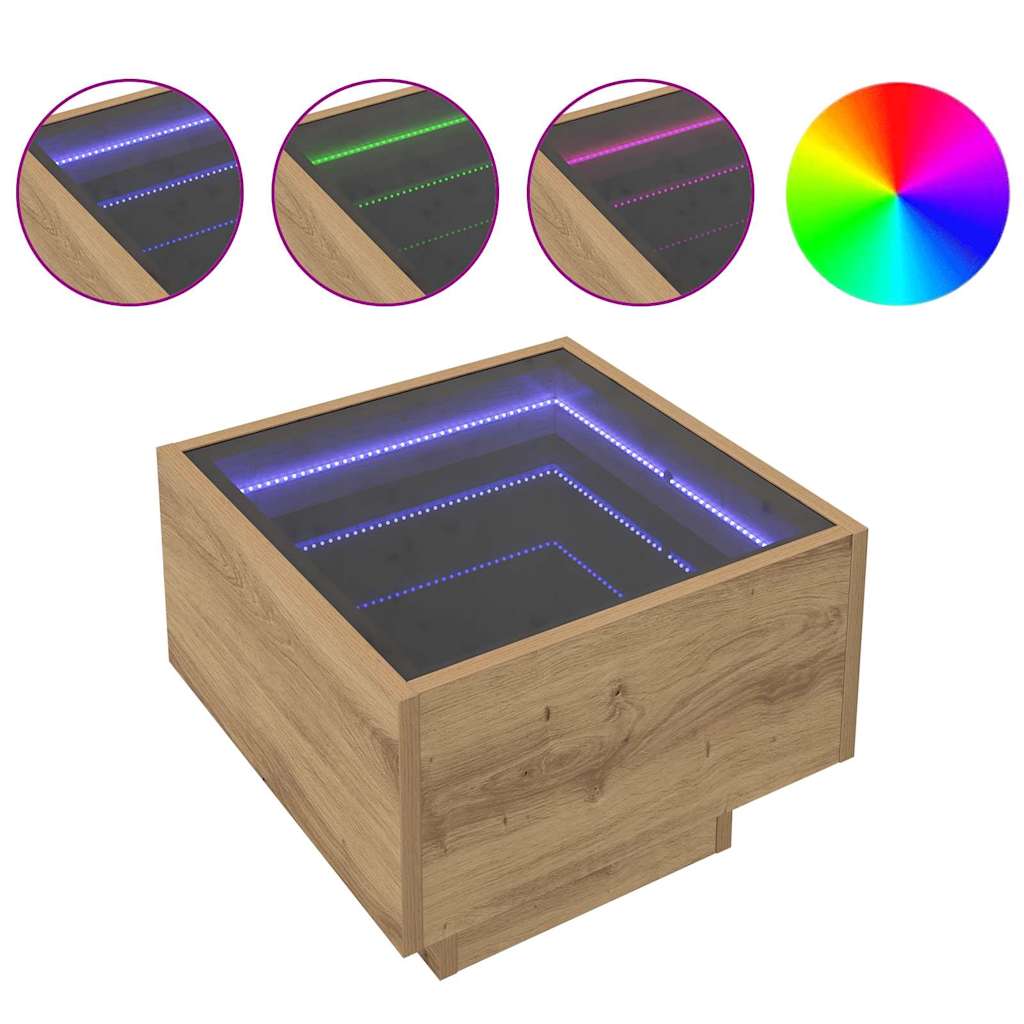 Mesa de centro carvalho artisiano 40 x 40 x 30 cm