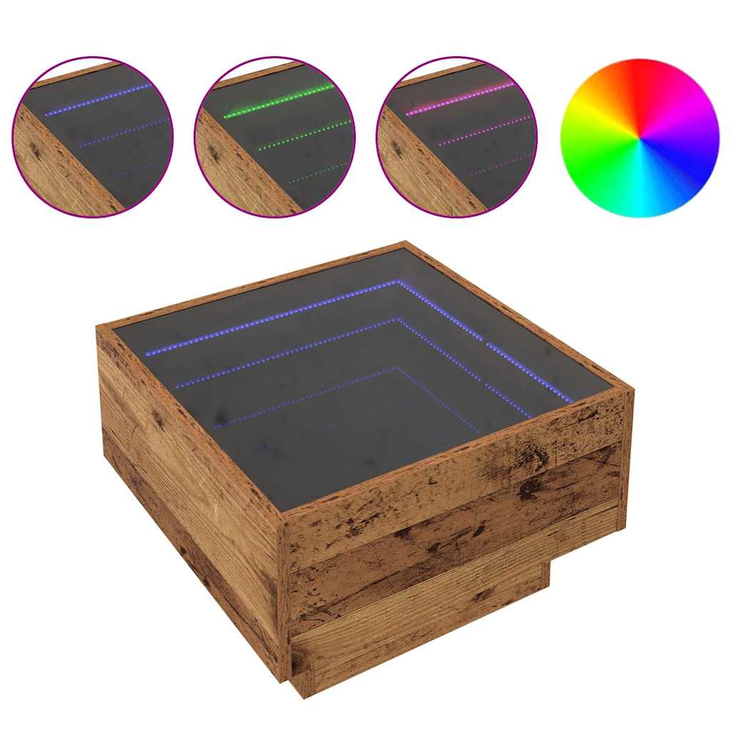 Mesa de centro Madeira antiga 50 x 50 x 30 cm