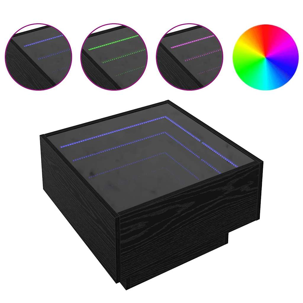 Mesa de centro Carvalho preto 50 x 50 x 30 cm