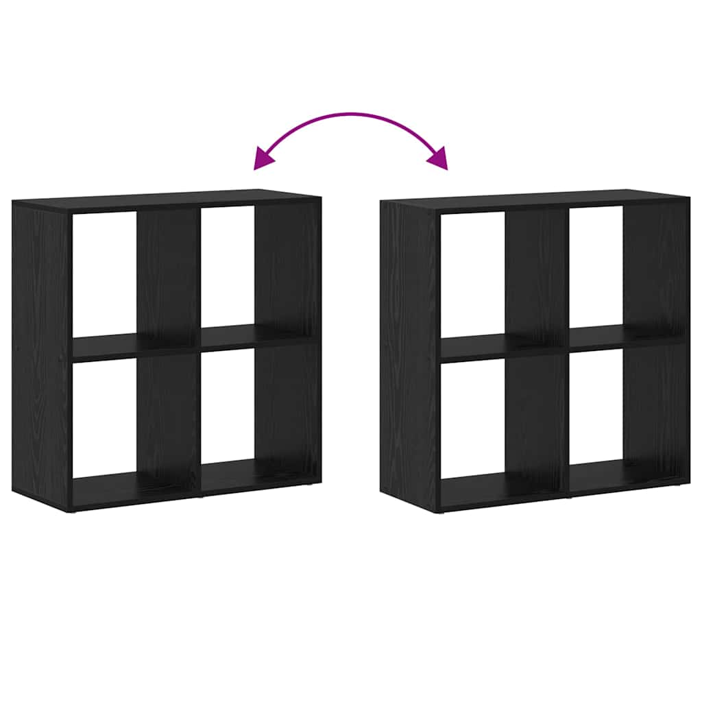 Gabinete de Livros Carvalho preto 69,5 x 29 x 69,5 cm