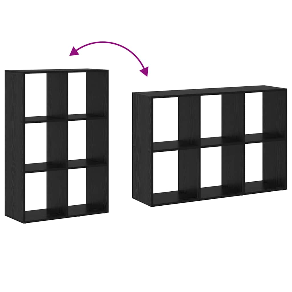 Gabinete de Livros Carvalho preto 69,5 x 29 x 103,5 cm