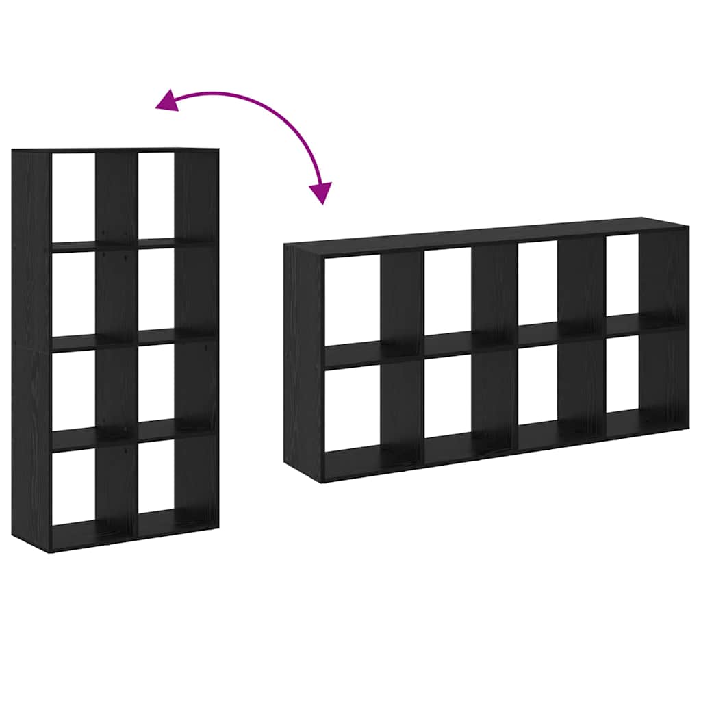 Gabinete de Livros Carvalho preto 69,5 x 29 x 137,5 cm