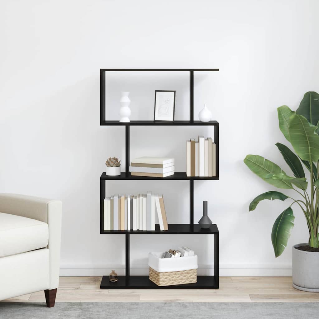 Gabinete de Livros Preto 70 x 24 x 129 cm Madeira processada