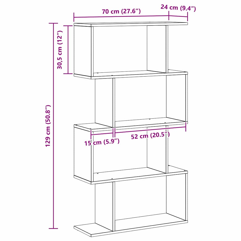 Gabinete de Livros Preto 70 x 24 x 129 cm Madeira processada