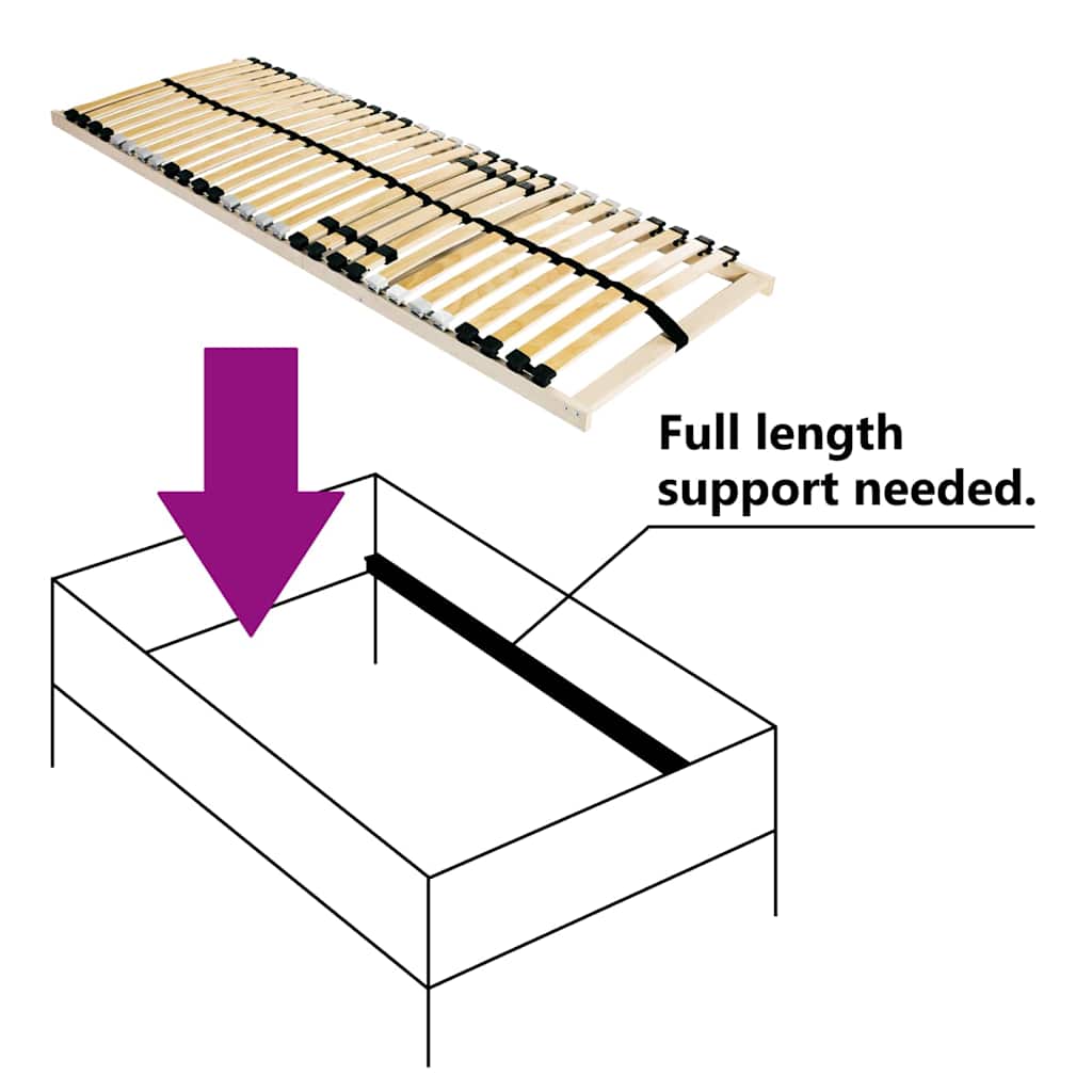 Base de ripas Castanho 70 x 190 cm Madeira de faia sólida