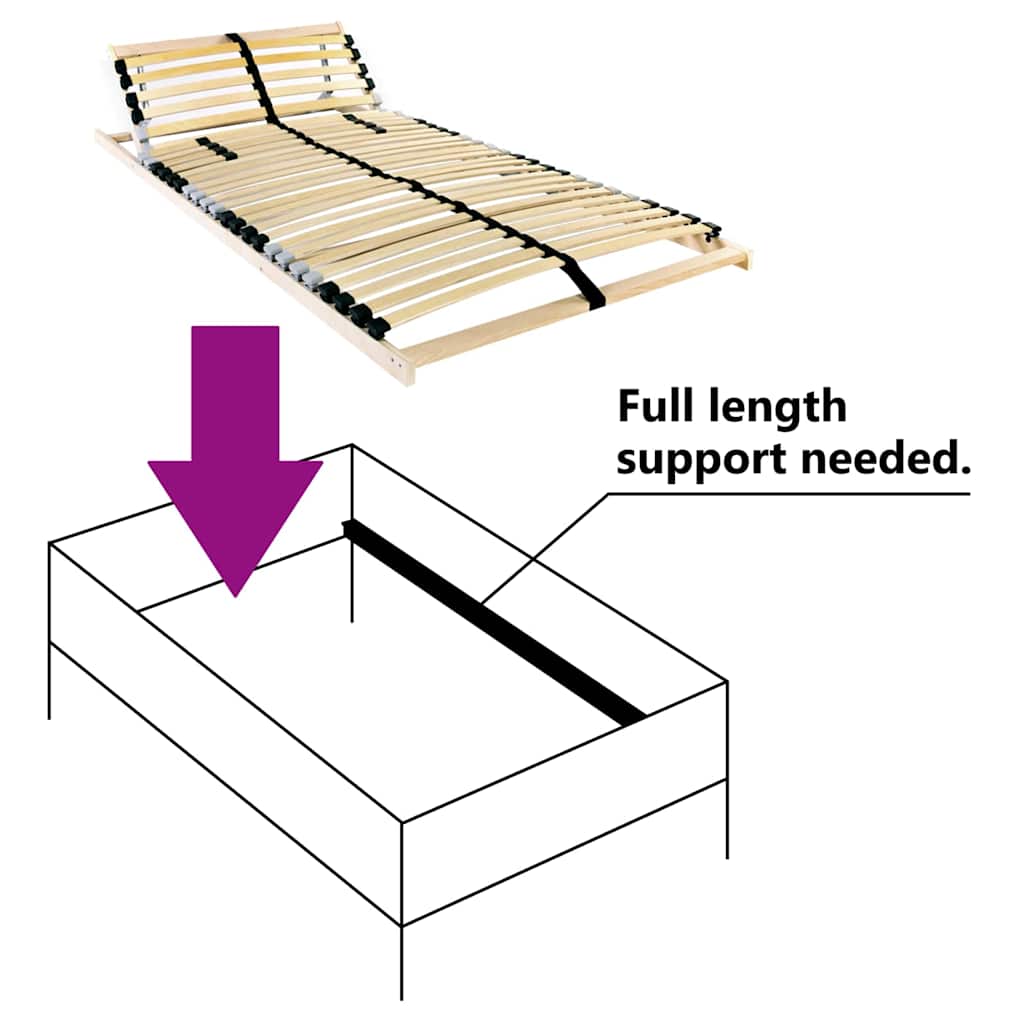 Base de ripas Castanho 70 x 190 cm Madeira de faia sólida
