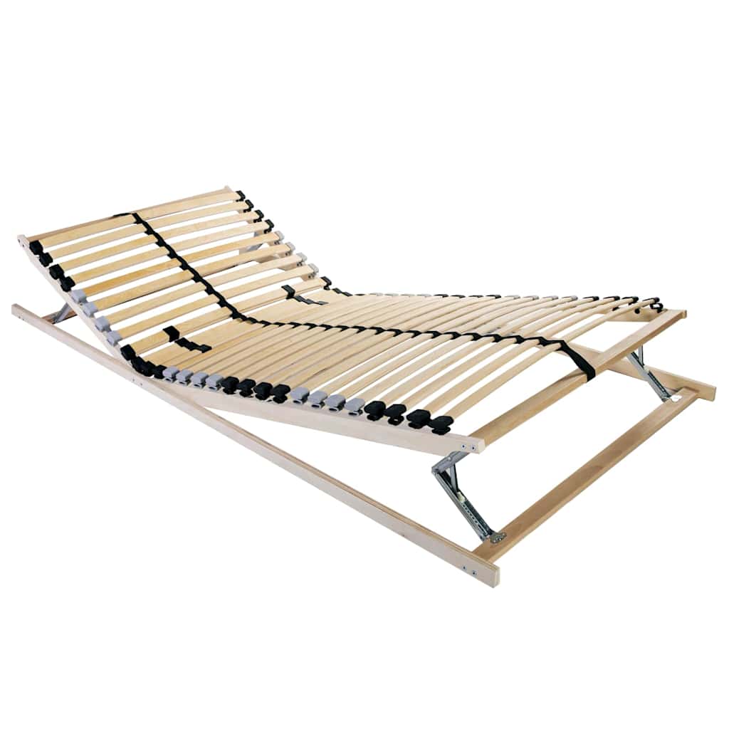 Base de ripas Castanho 80 x 190 cm Madeira de faia sólida