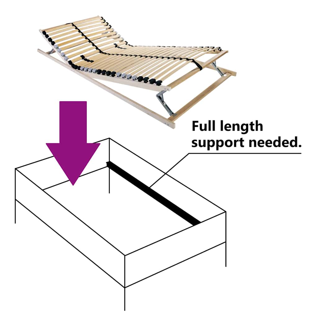 Base de ripas Castanho 90 x 190 cm Madeira de faia sólida