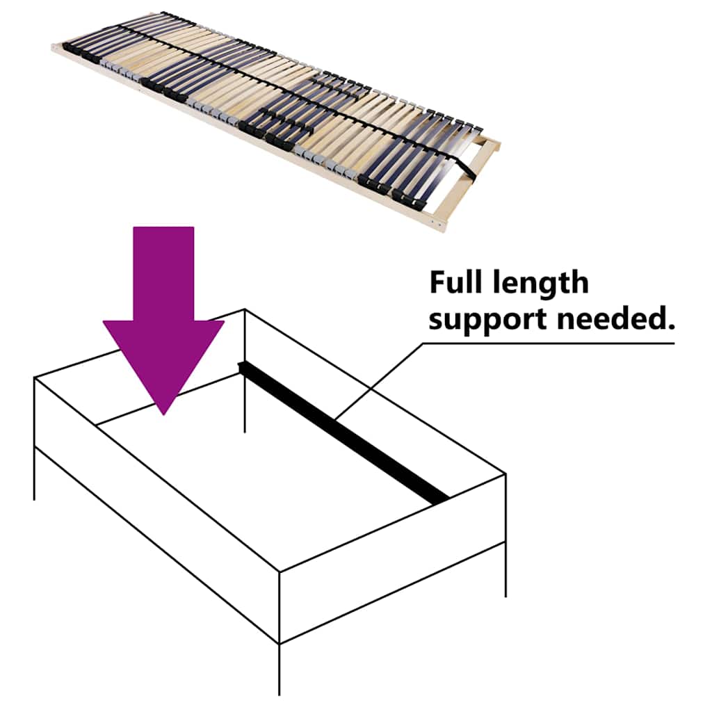 Base de ripas Castanho 70 x 190 cm Madeira de faia sólida