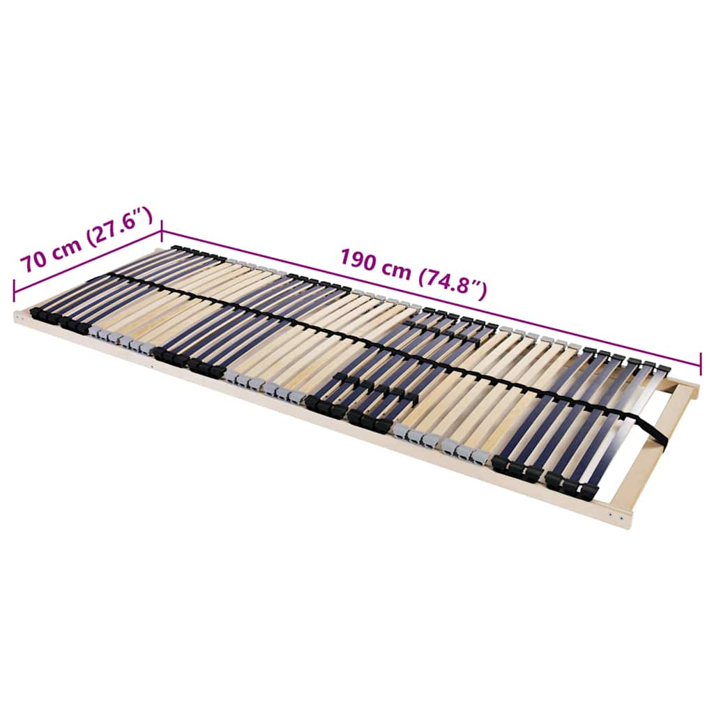 Base de ripas Castanho 70 x 190 cm Madeira de faia sólida