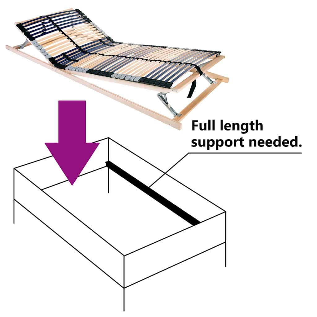 Base de ripas Castanho 80 x 190 cm Madeira de faia sólida