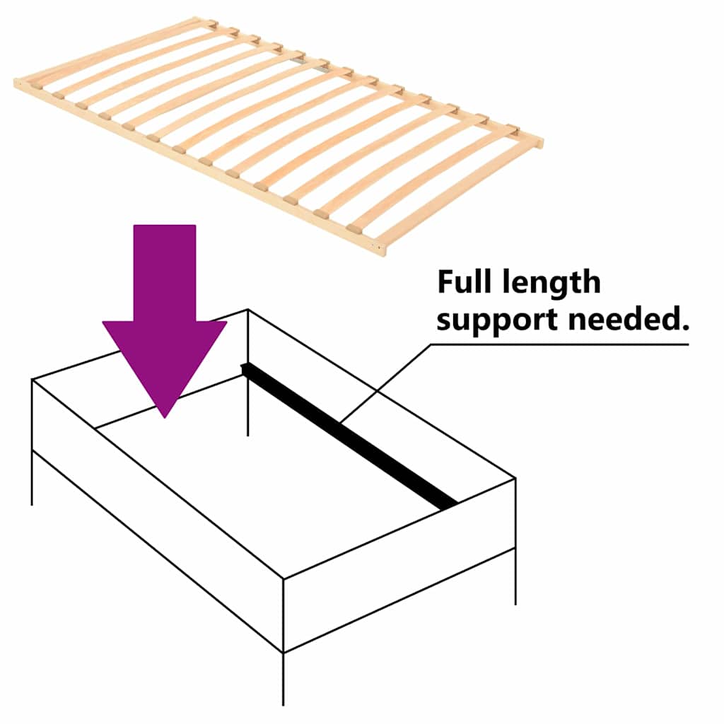Base de ripas Castanho 100 x 190 cm Madeira de faia sólida