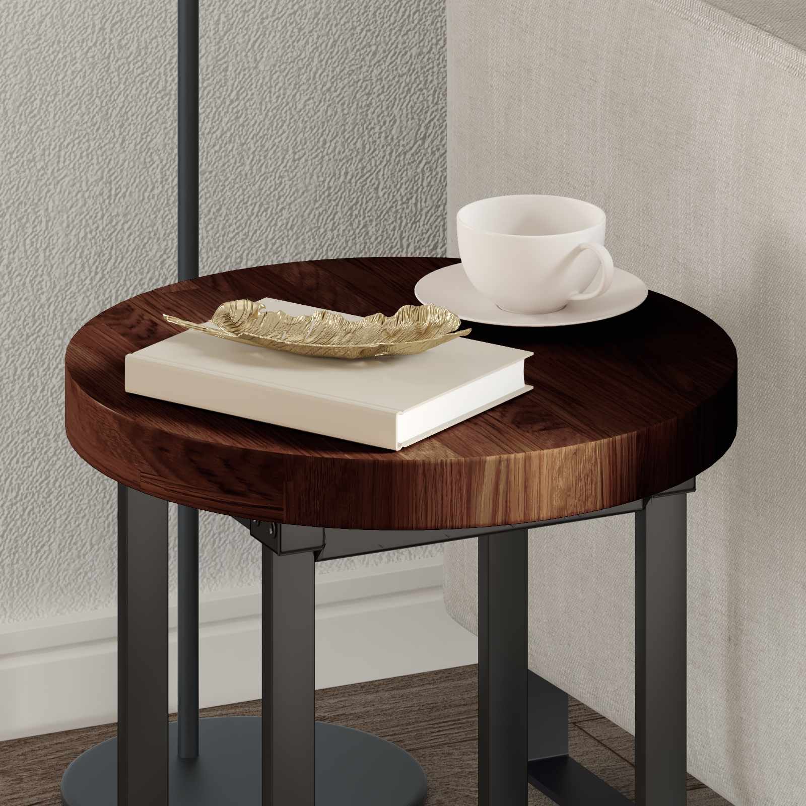 Tampo de Mesa Castanho-claro Ø 40 x 4 cm