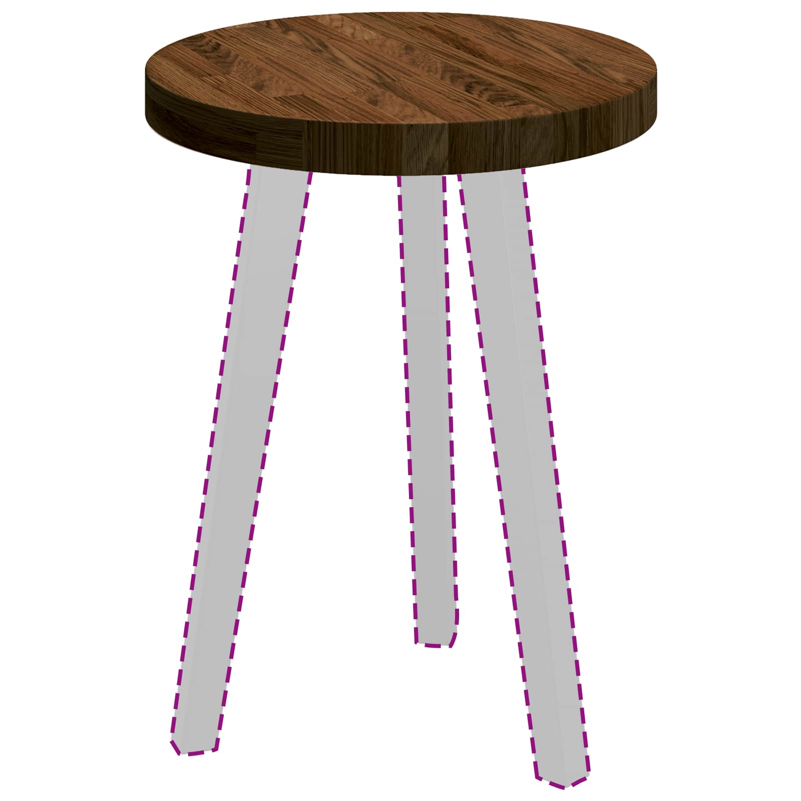 Tampo de Mesa Castanho-claro Ø 40 x 4 cm