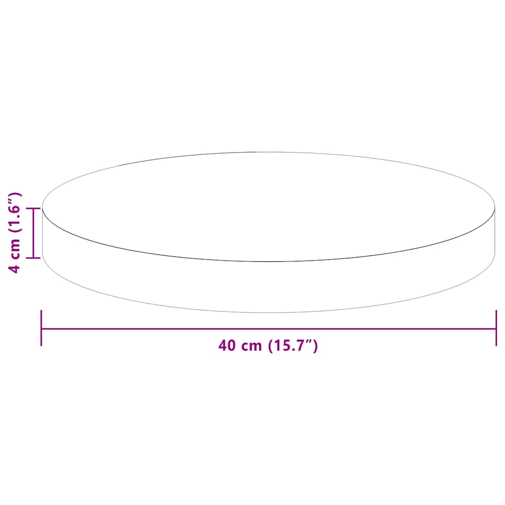 Tampo de Mesa Castanho-claro Ø 40 x 4 cm