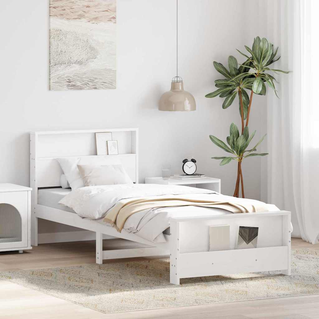 Estrutura da Cama Branco 75 x 190 cm Madeira de pinho maciça
