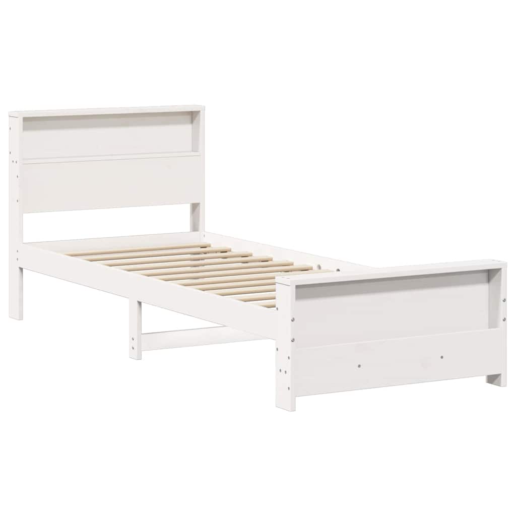 Estrutura da Cama Branco 75 x 190 cm Madeira de pinho maciça
