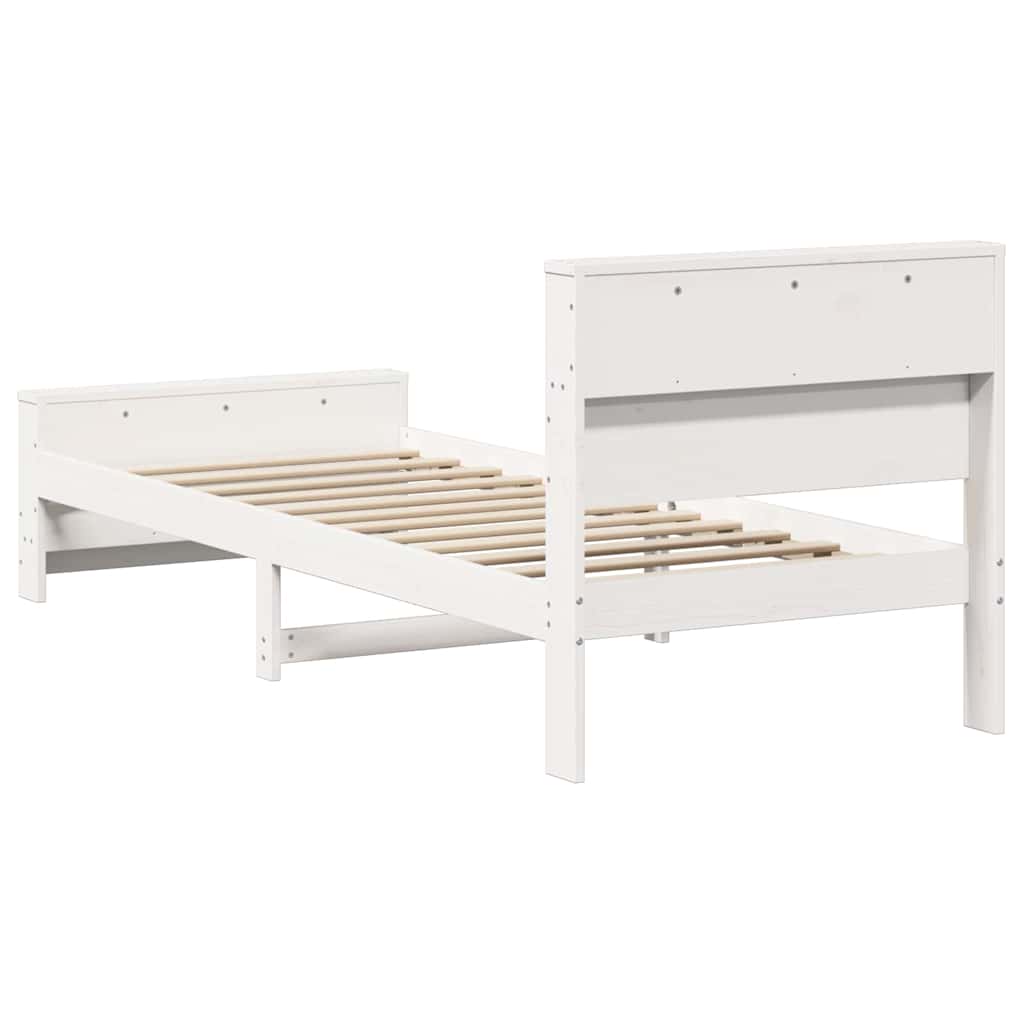 Estrutura da Cama Branco 75 x 190 cm Madeira de pinho maciça