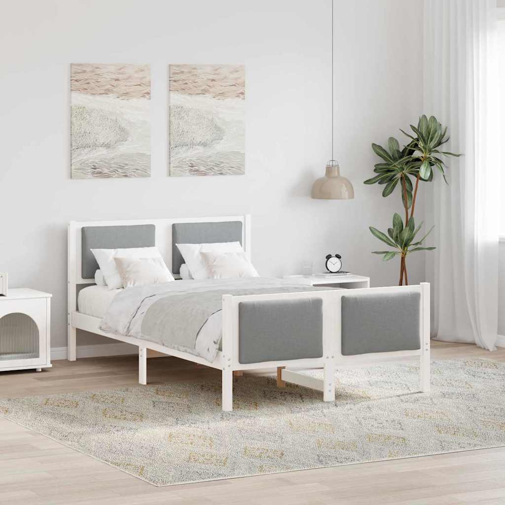 Estrutura da Cama Cinzento-claro 120 x 200 cm tecido