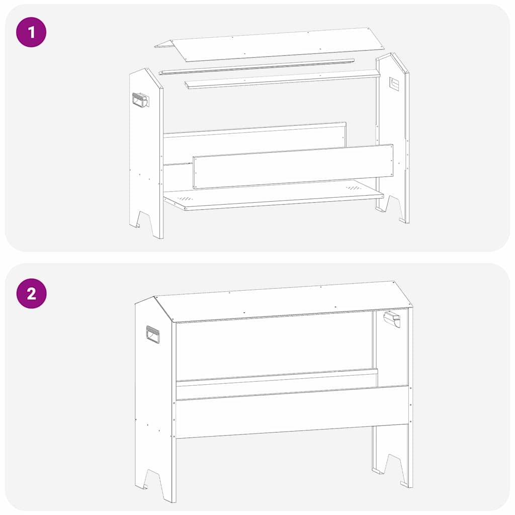 Trincheira para Alimentação de Gado Prateado 79 x 35 x 62 cm