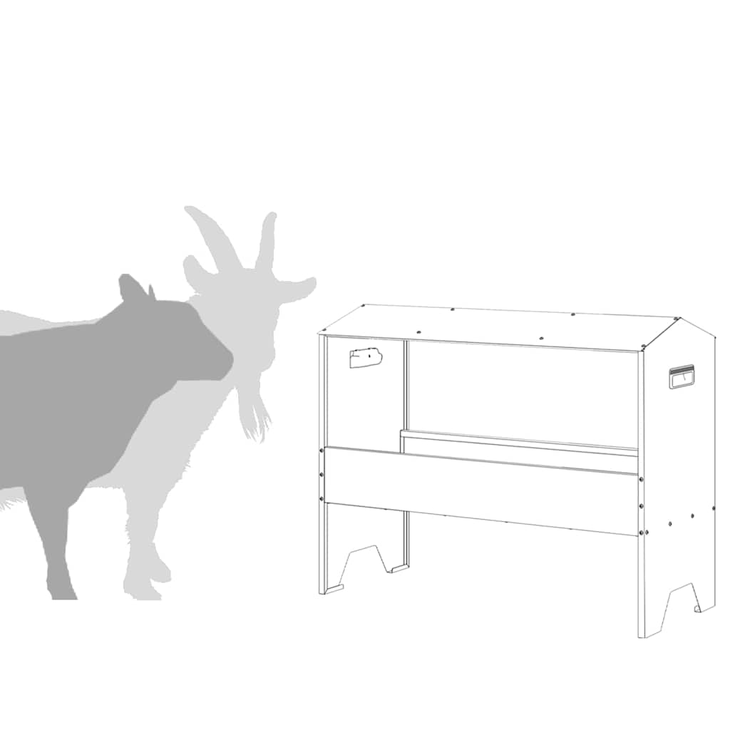 Trincheira para Alimentação de Gado Prateado 79 x 35 x 62 cm