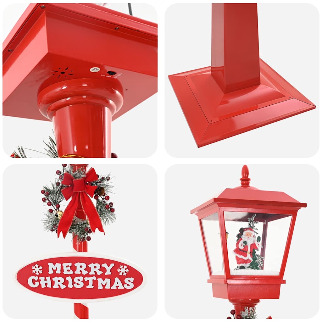 Lâmpada de Rua de Natal com Lanterna Vermelho 40,5x40,5x180cm