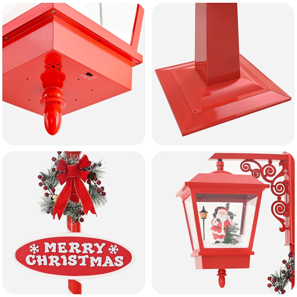 Lâmpada de Rua de Natal com Lanterna Vermelho 40,5x40,5x180cm