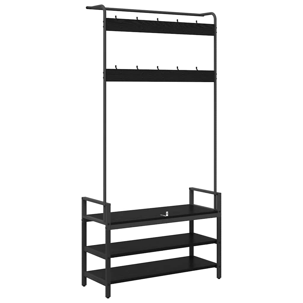 Cabideiro Carvalho preto 95 x 34 x 184 cm Madeira processada