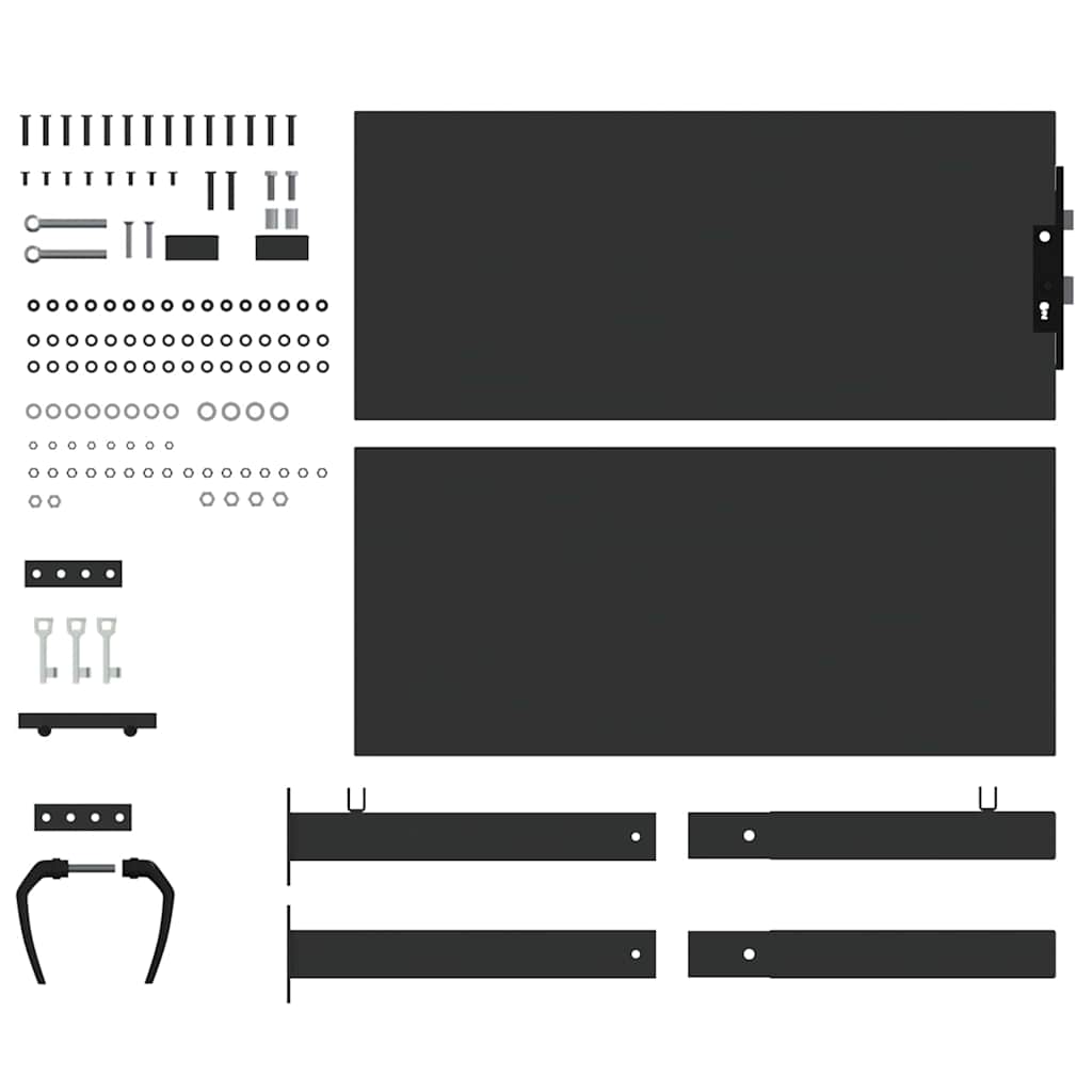 Portão de Jardim Preto 100 x 100 cm Aço com Revestimento em Pó