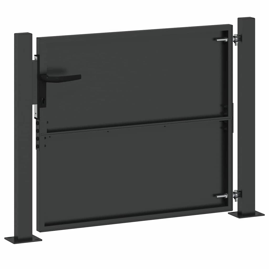 Portão de Jardim Preto 100 x 100 cm Aço com Revestimento em Pó