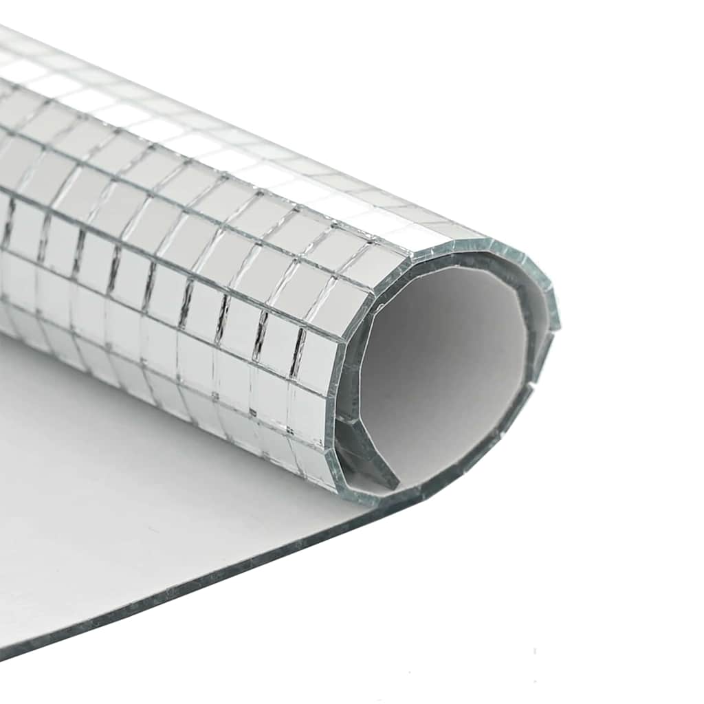 Azulejo de Espelho em Mosaico 3 pcs Prateado 30 x 30 cm Vidro