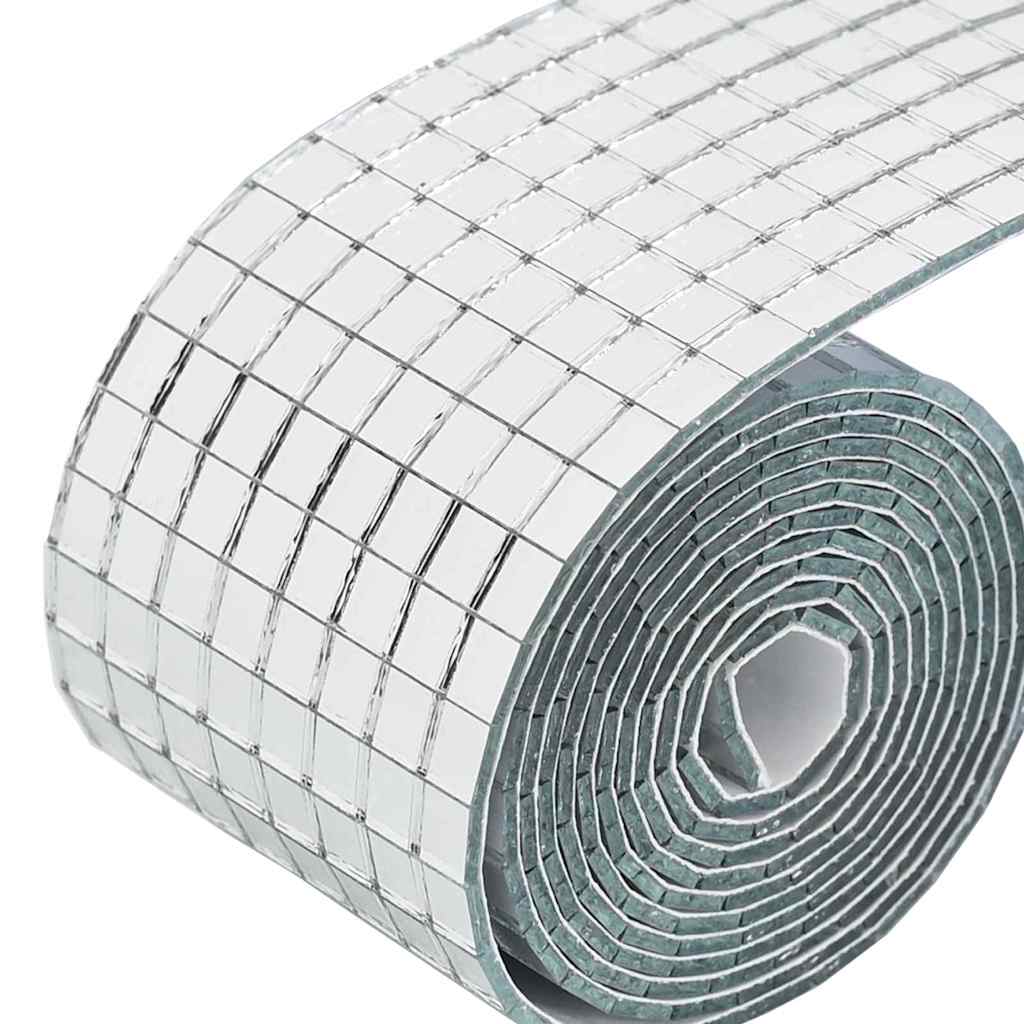 Azulejo de Espelho em Mosaico 3 pcs Prateado 100 x 4 cm Vidro