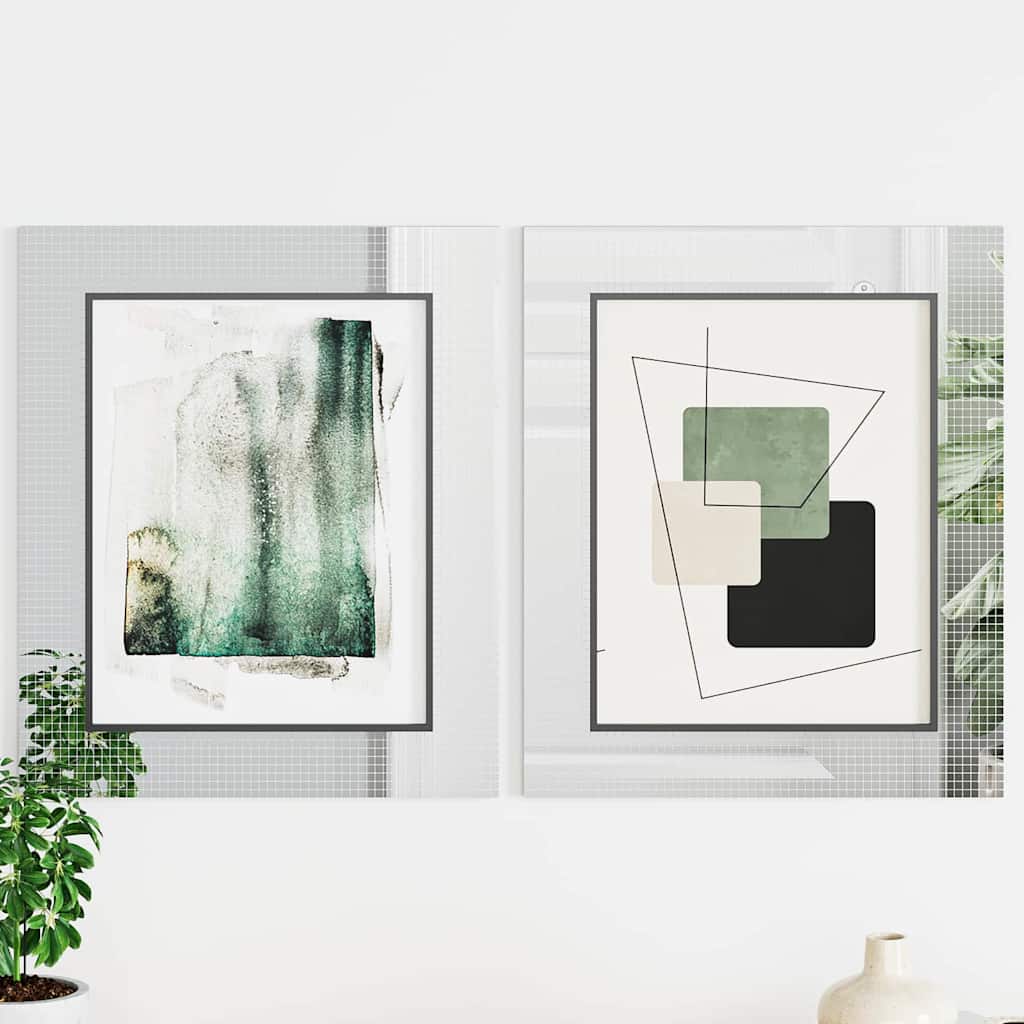 Azulejo de Espelho em Mosaico 12 pcs Prateado 100 x 4 cm Vidro