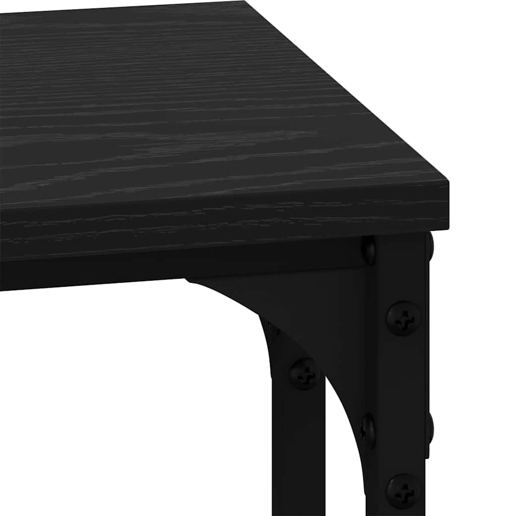 Mesa de Café Empilhável 3 pcs Carvalho preto 50.5 x 35 x 53 cm
