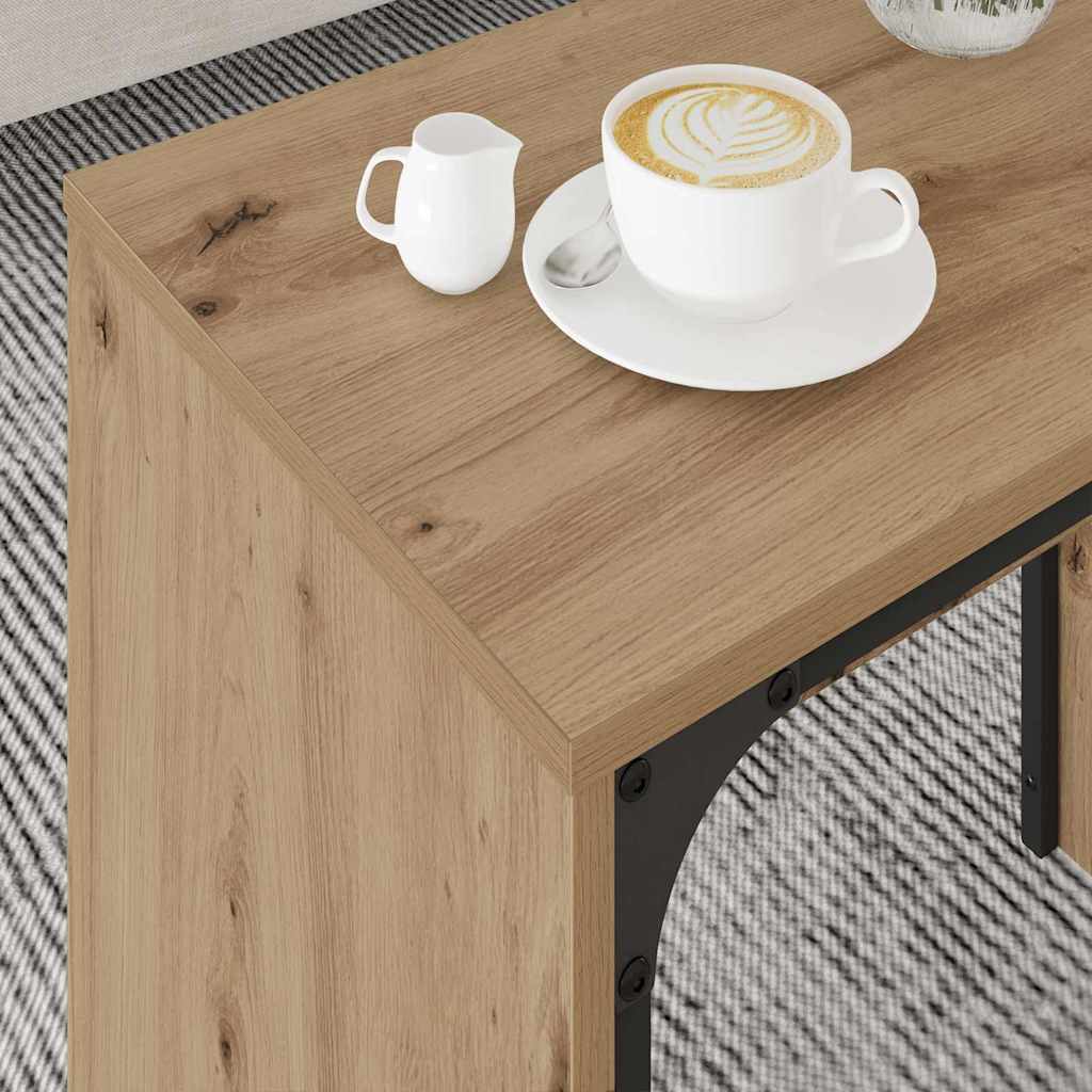 Mesa de Café Empilhável 3 pcs carvalho artisiano