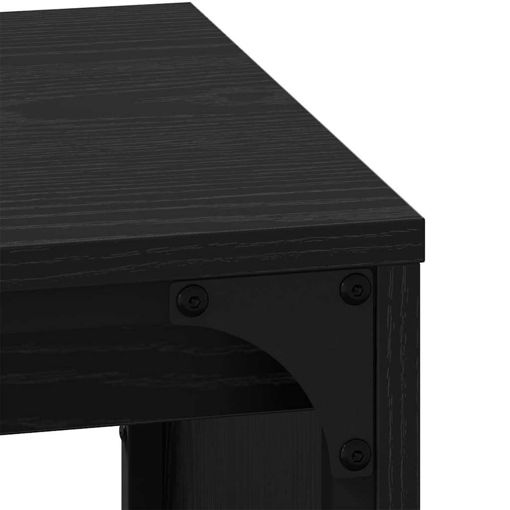 Mesa de Café Empilhável 3 pcs Carvalho preto 60 x 35 x 56 cm