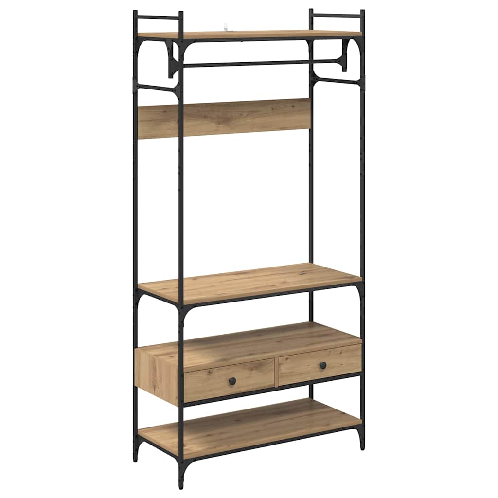 Guarda-roupa com gaveta carvalho artisiano 89 x 39 x 184.5 cm