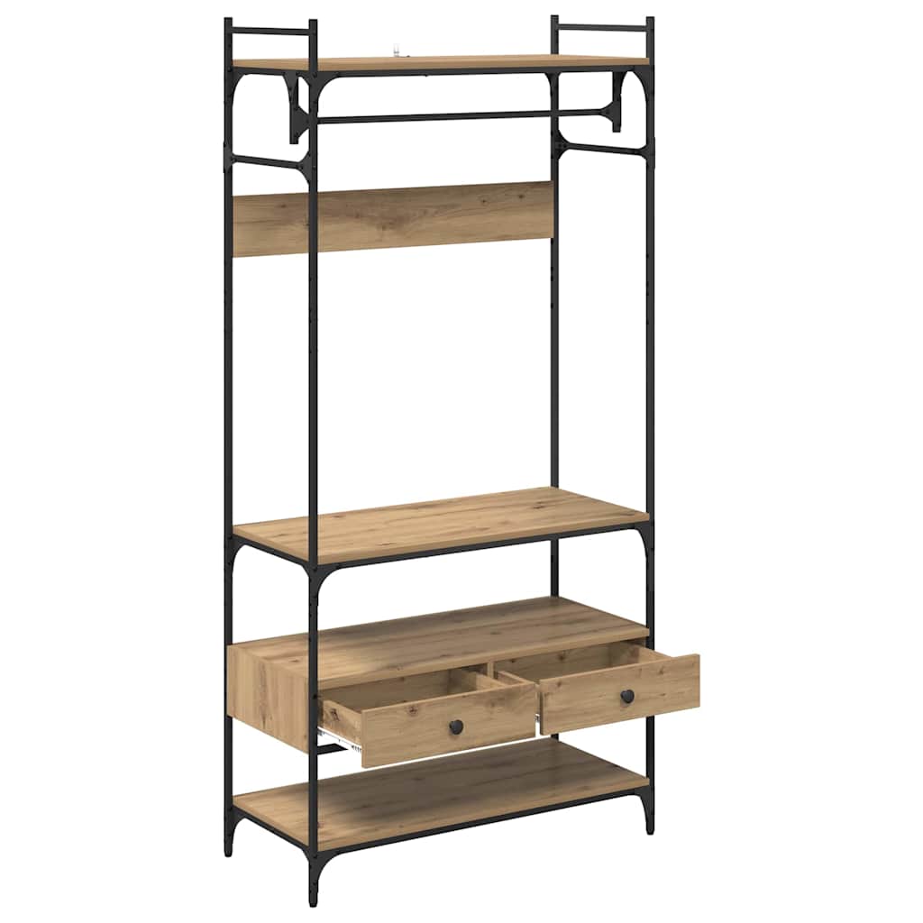Guarda-roupa com gaveta carvalho artisiano 89 x 39 x 184.5 cm
