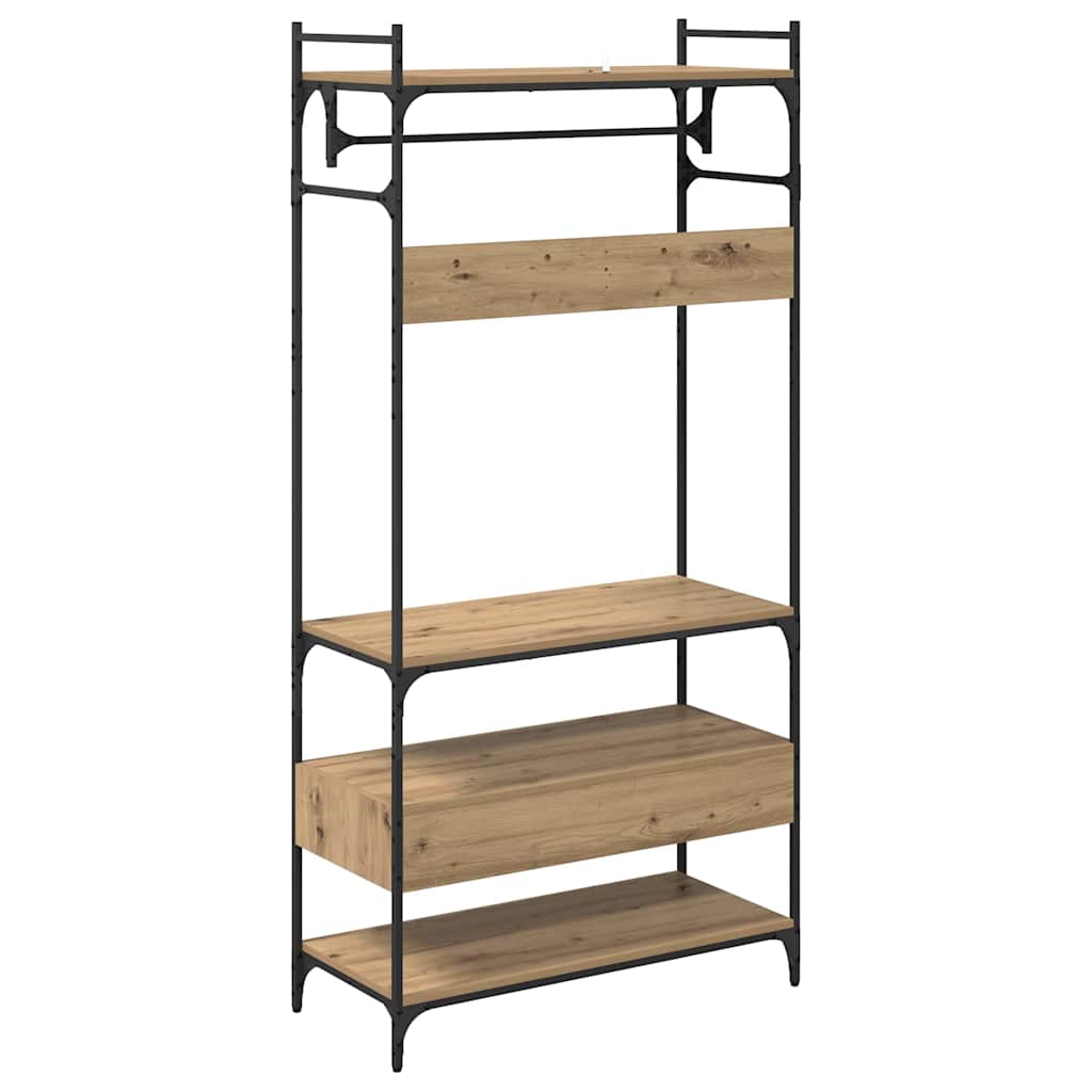 Guarda-roupa com gaveta carvalho artisiano 89 x 39 x 184.5 cm