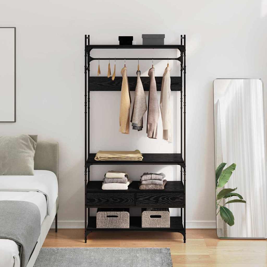 Guarda-roupa com gaveta Carvalho preto 89 x 39 x 184.5 cm