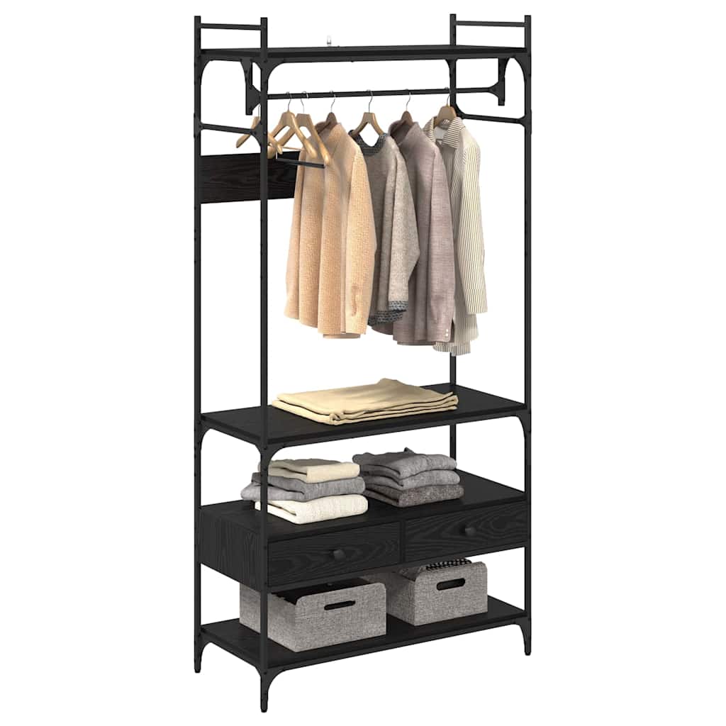Guarda-roupa com gaveta Carvalho preto 89 x 39 x 184.5 cm