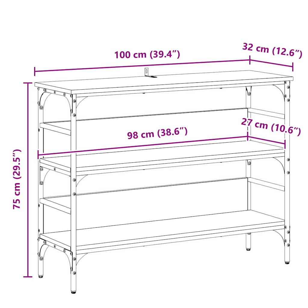 Aparador carvalho artisiano 100 x 32 x 75 cm Madeira processada