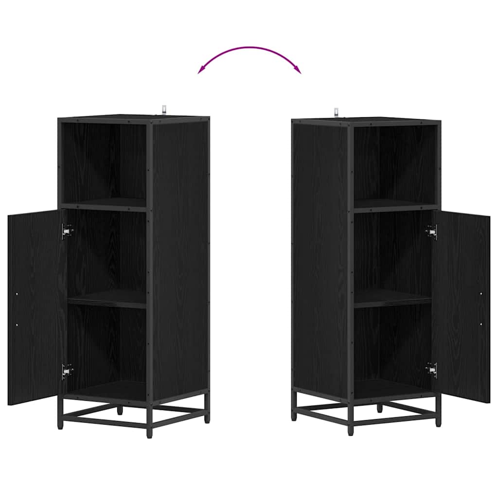 Armário de Banheiro com porta Carvalho preto 35 x 37,5 x 100 cm