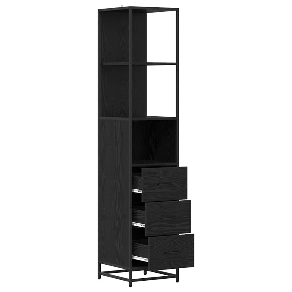 Armário de Banheiro Carvalho preto 35 x 37,5 x 166 cm