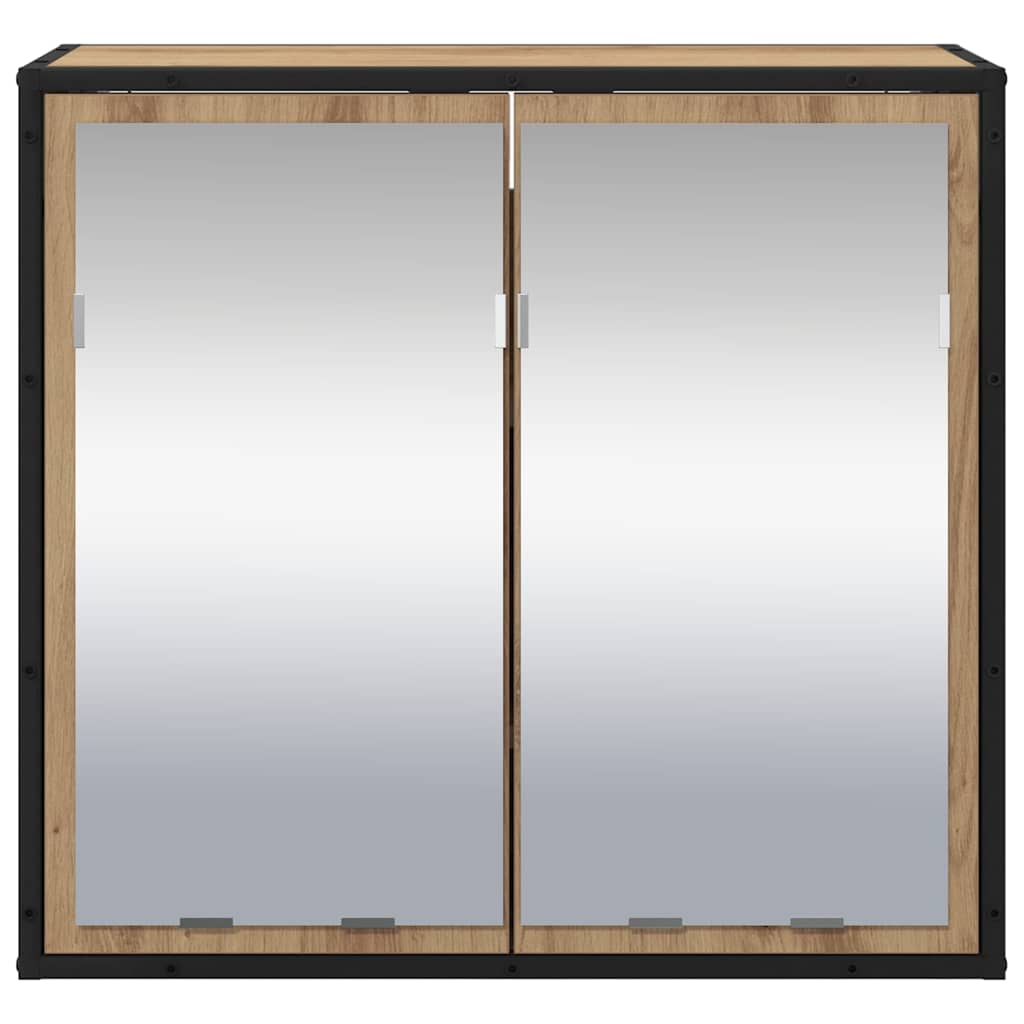 Armário de Espelho para Banheiro com porta carvalho artisiano