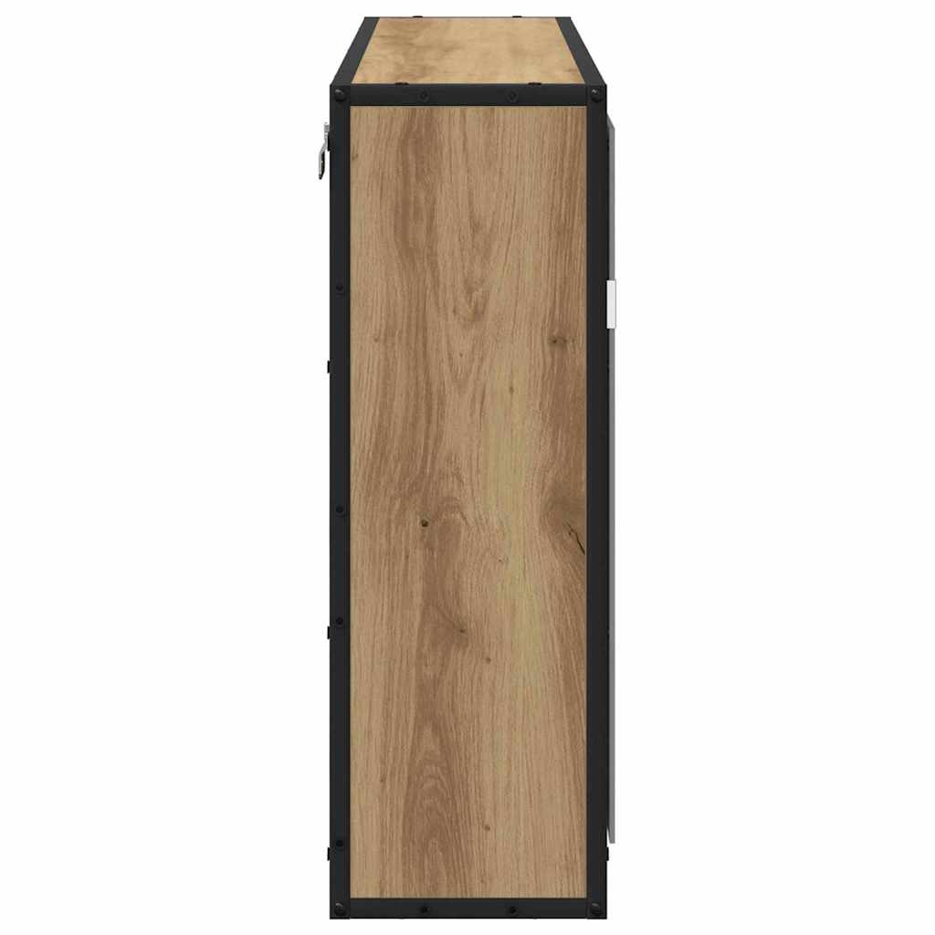 Armário de Espelho para Banheiro com porta carvalho artisiano