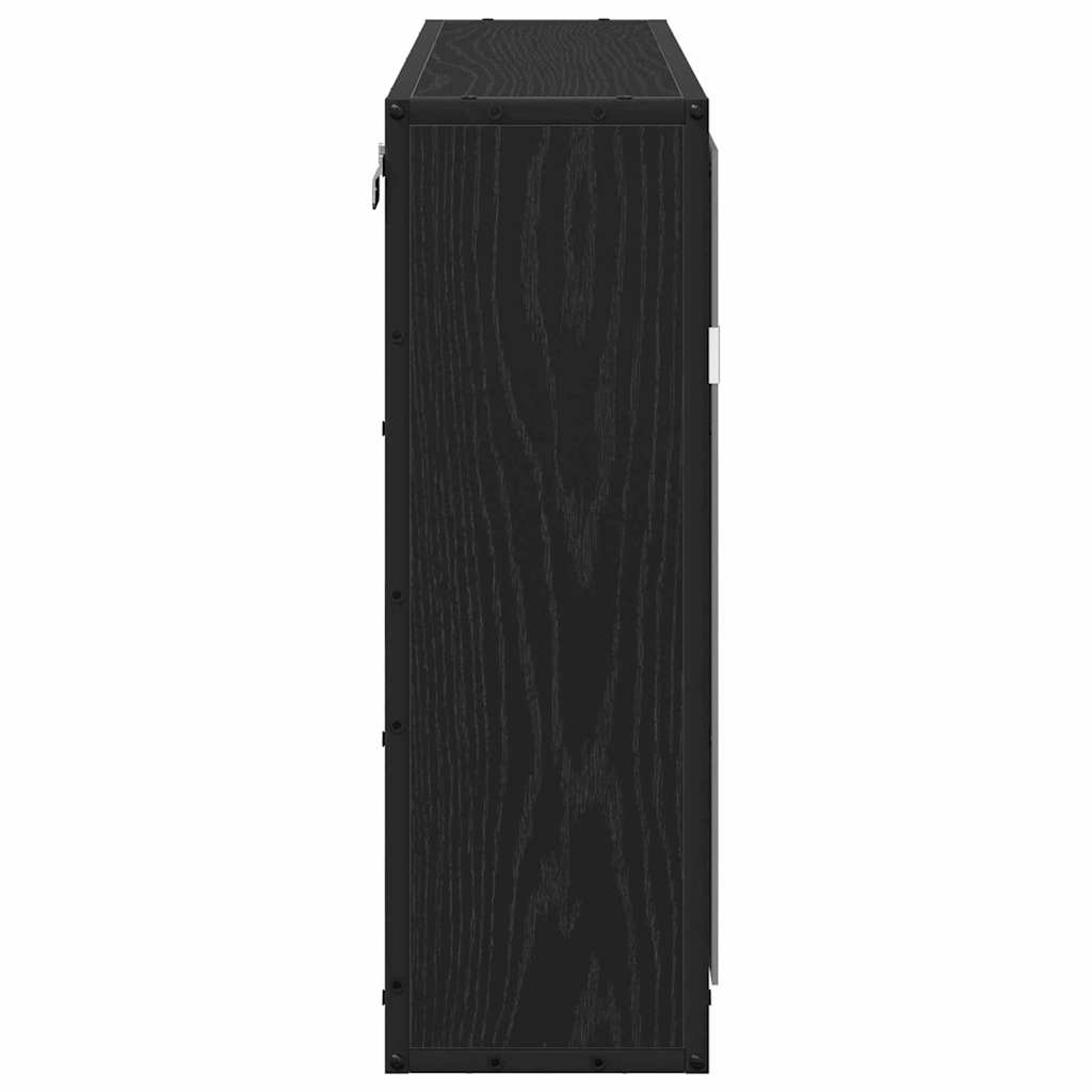 Armário de Espelho para Banheiro Carvalho preto 65 x 20 x 60 cm